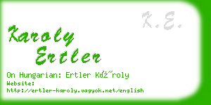 karoly ertler business card